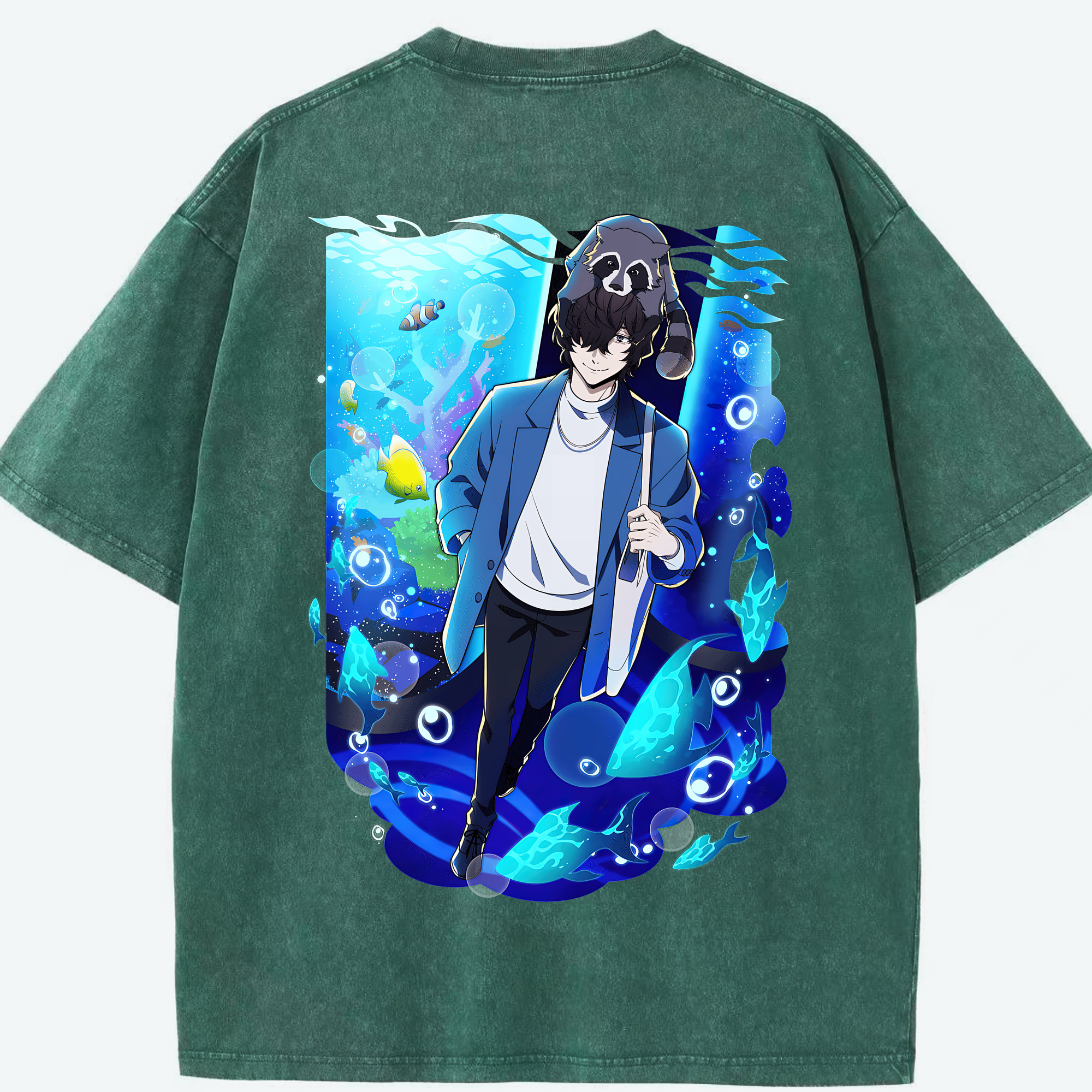 （画像用） 文豪ストレイドッグス Bungo Stray Dogs 綿100% ヴィンテージ風 半袖Tシャツ（背面プリント）